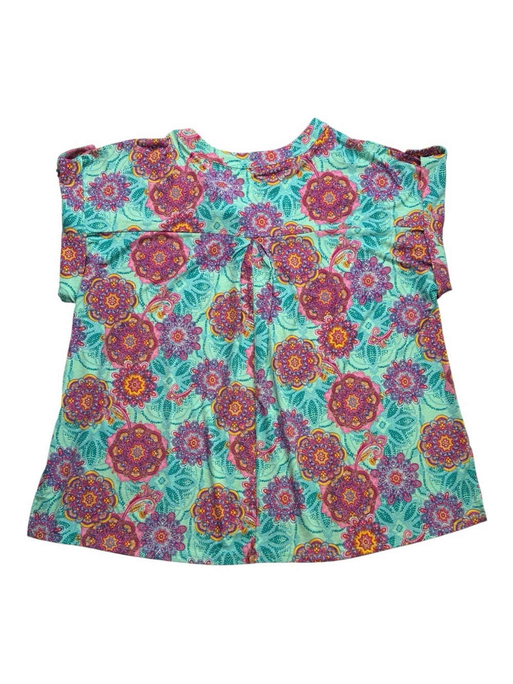 Dear Scarlett Floral Medallion Short Sleeve Blouse XL NWT - Picture 3 of 9
